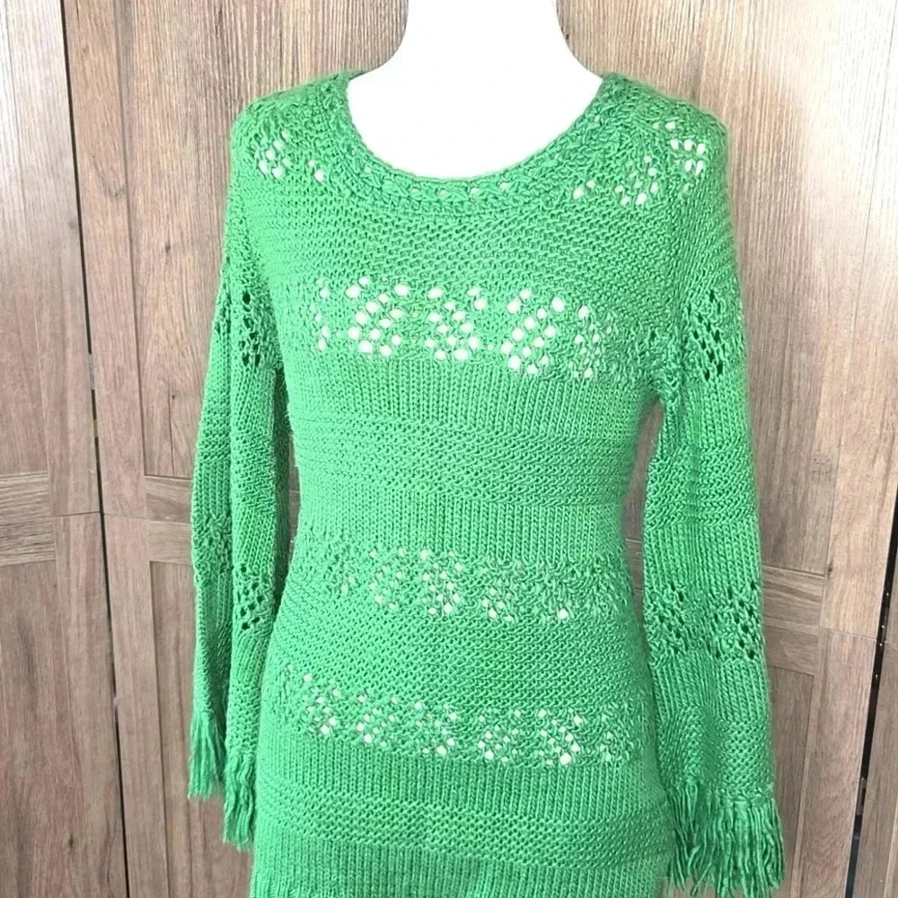 Green Women's knit Sweater mini dress